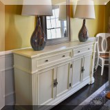 F24. Painted sideboard. 36”h x 67”w x 16”d 
